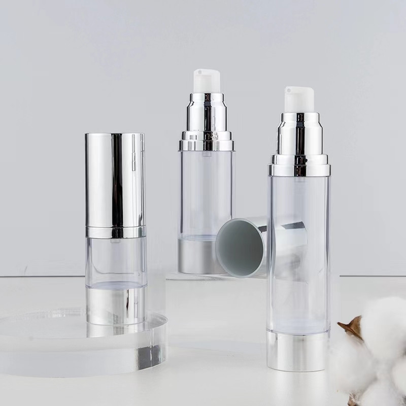Luxury Skincare Bottles - 밝은 매트 실버 진공 병 펌프,