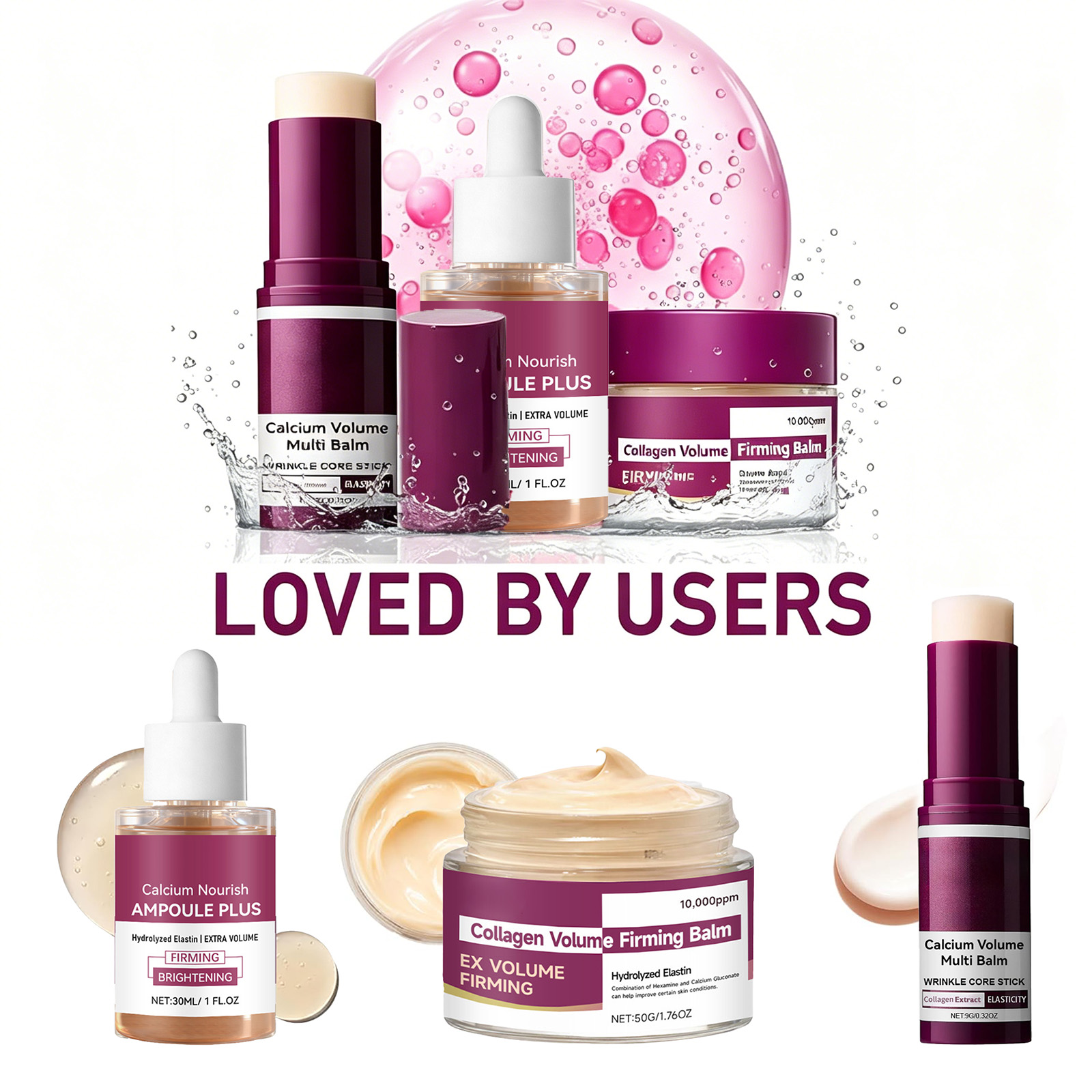 Luxury Skincare Brands - 한국산 칼슘 볼륨 멀티밤+칼슘 콜라겐 모이스처라이저+모공
