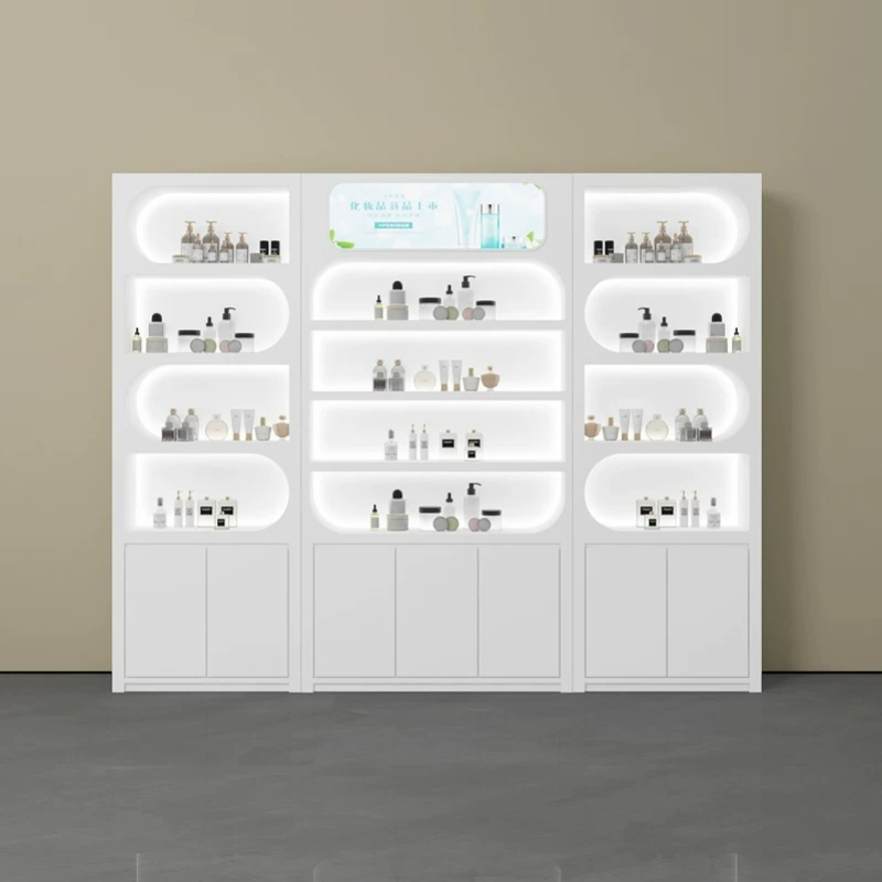 Luxury Skincare & Spa Reviews - 북유럽 미니멀리스트 뷰티 살롱 디스플레이 캐비닛