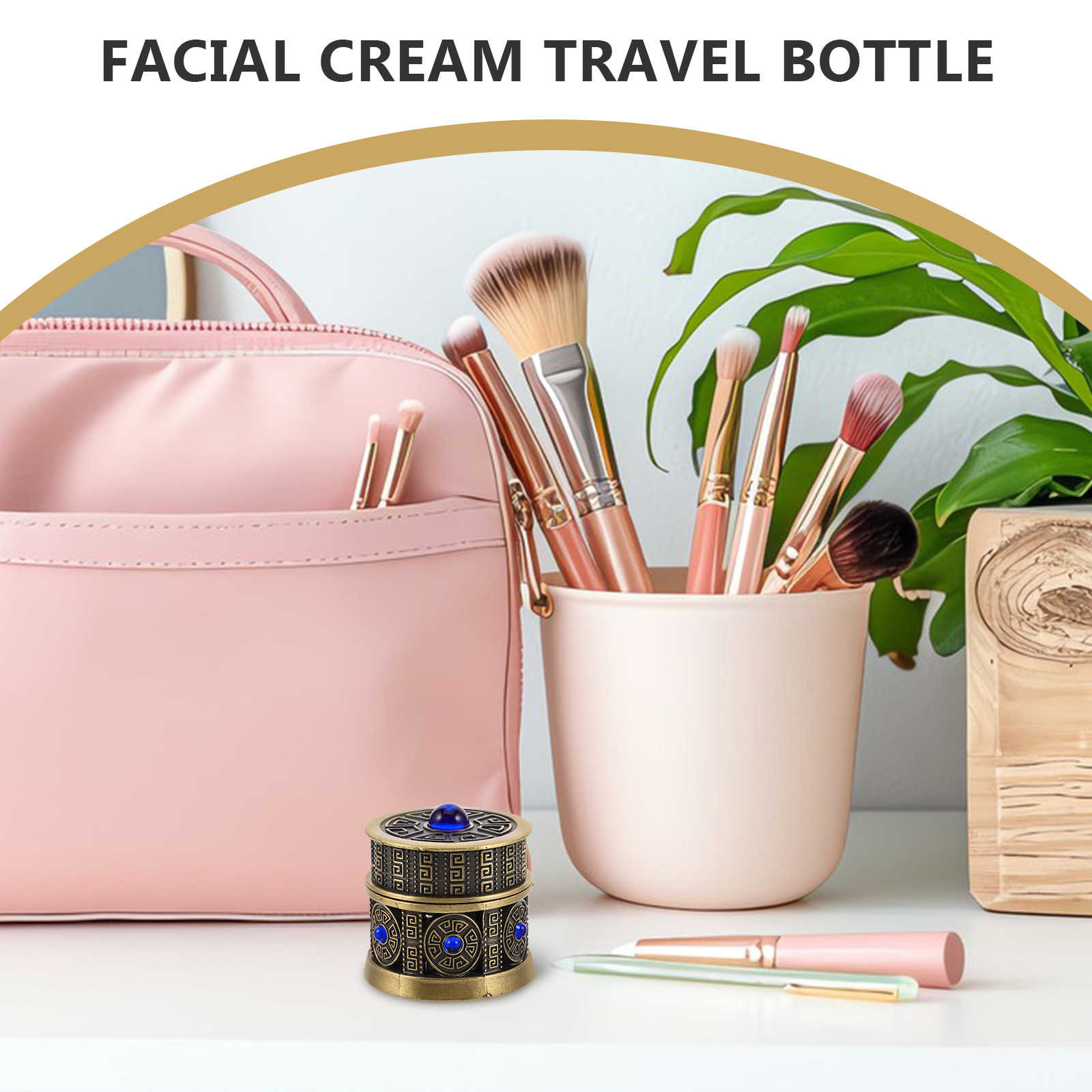튼튼한 리필형 크림 용기, 금속 프레임, 유리 본체,  - Luxury Skincare Travel Size 리뷰 및 가격