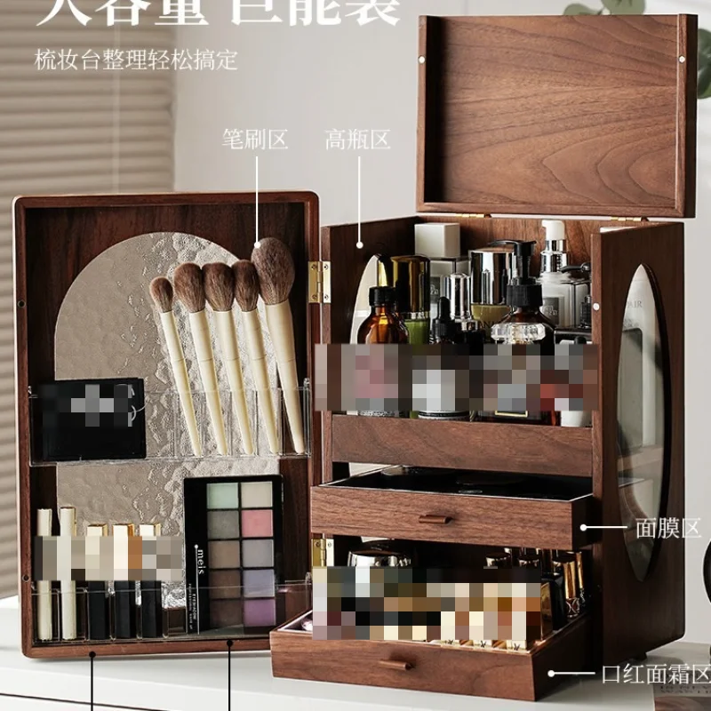 화장품 수납함 나무 데스크탑 고급 방진 대용량 립스틱  - Luxury High End Skincare 리뷰 및 가격