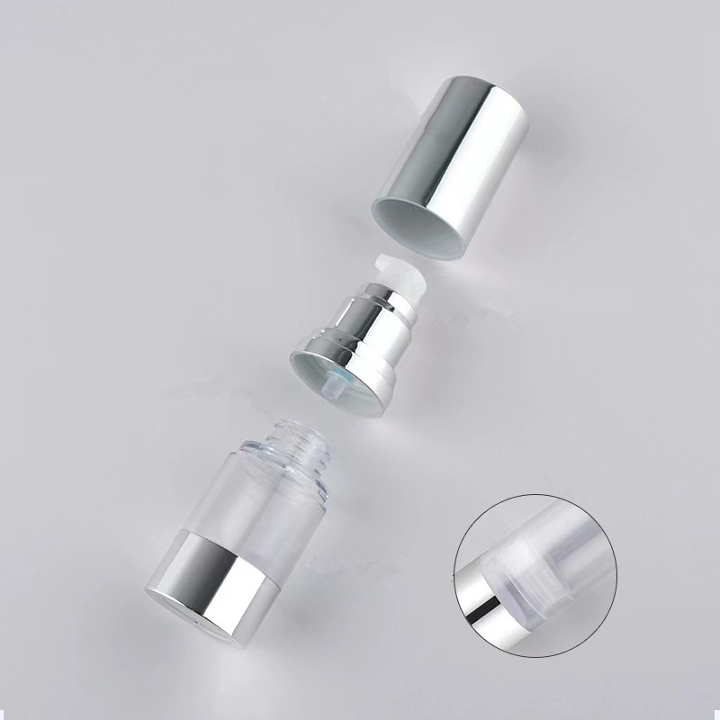 밝은 매트 실버 진공 병 펌프, 에어리스 럭셔리 휴대용 - Luxury Skincare Bottles 리뷰 및 가격