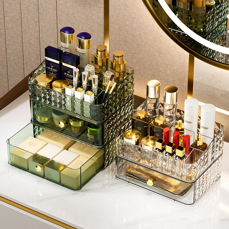 다이아몬드 패턴 화장품 수납함 고급스러운 대용량 데스크 - Luxury High End Skincare 리뷰 및 가격