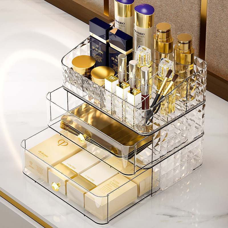 다이아몬드 패턴 화장품 수납함 고급스러운 대용량 데스크 - Luxury High End Skincare 리뷰 및 가격