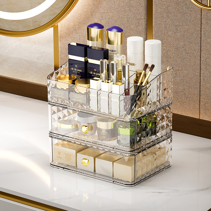 다이아몬드 패턴 화장품 수납함 고급스러운 대용량 데스크 - Luxury High End Skincare 리뷰 및 가격