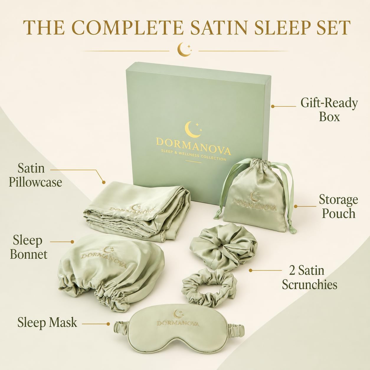럭셔리 새틴 수면 세트 – 새틴 베갯잇, 수면 마스크, - Luxury Skincare Gift Set 리뷰 및 가격