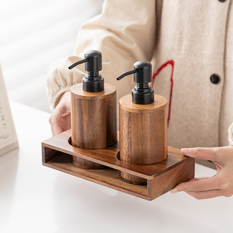 호두나무 프레스형 분배용 빈 병. 고급 원목 손 소독제 - Luxury Skincare Bottles 리뷰 및 가격