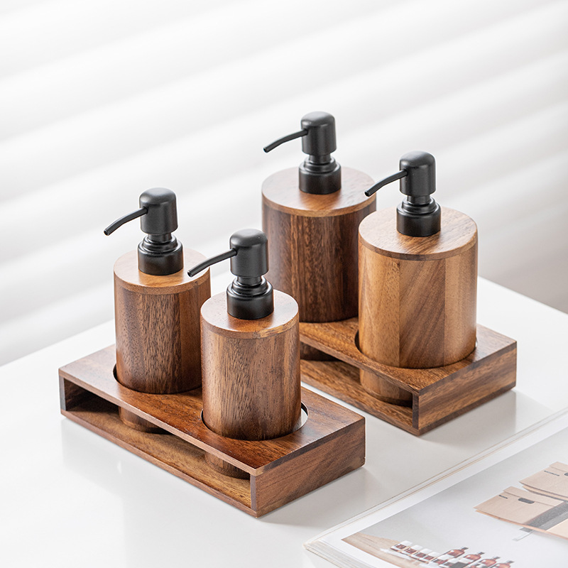 호두나무 프레스형 분배용 빈 병. 고급 원목 손 소독제 - Luxury Skincare Bottles 리뷰 및 가격
