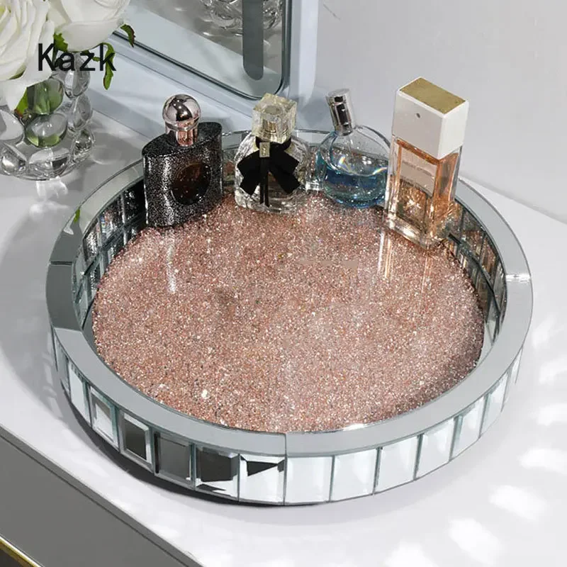 럭셔리 다이아몬드 상감 유리 보관 트레이, 장식 침실  - Luxury Skincare Bottles 리뷰 및 가격
