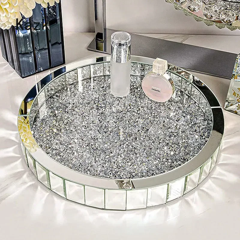 럭셔리 다이아몬드 상감 유리 보관 트레이, 장식 침실  - Luxury Skincare Bottles 리뷰 및 가격