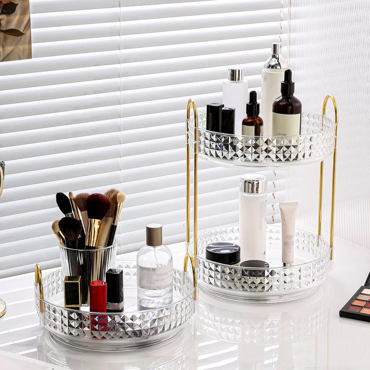 1개/고급 화장품 보관함 데스크탑 회전식 화장대 정리함 - Luxury Skincare & Spa Reviews 리뷰 및 가격